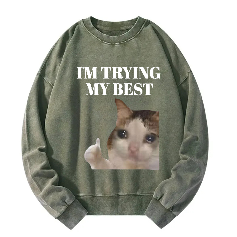 I'm Trying My Best Washed Sweatshirt
