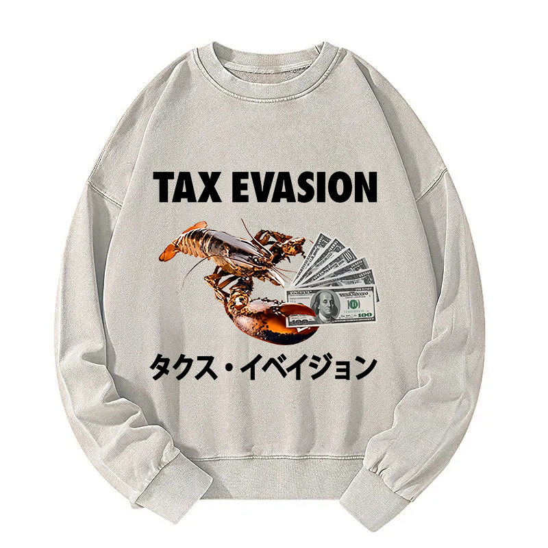 Tux Evasion Funny Washed Sweatshirt