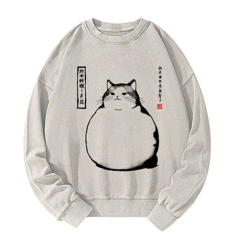 Matsumoto Hoji Cat Washed Sweatshirt