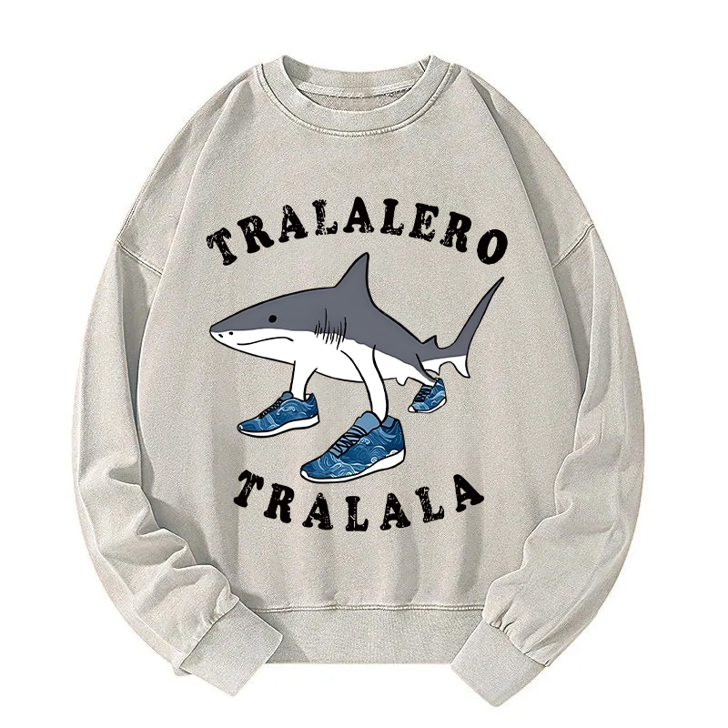 Tralalero Tralala Funny Washed Sweatshirt