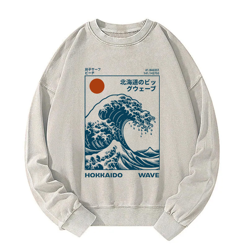 Hokkaido Wave Japan Washed Sweatshirt