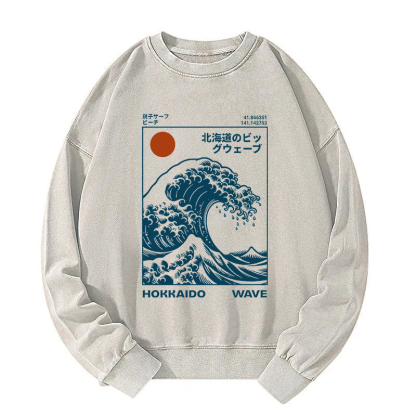 Hokkaido Wave Japan Washed Sweatshirt