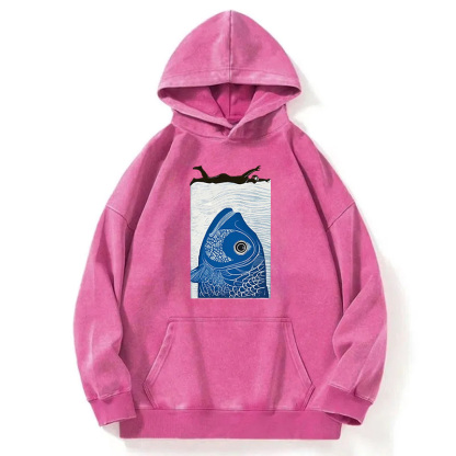 Lurking Fish Danger Washed Hoodie