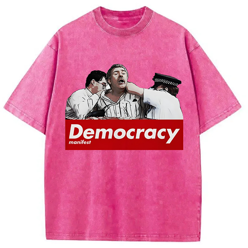 This Is Democracy Manifest Washed T-Shirt