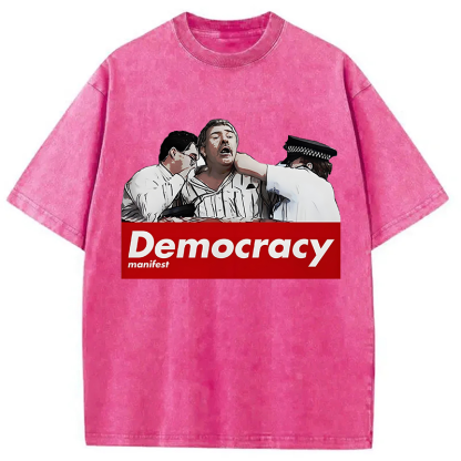 This Is Democracy Manifest Washed T-Shirt