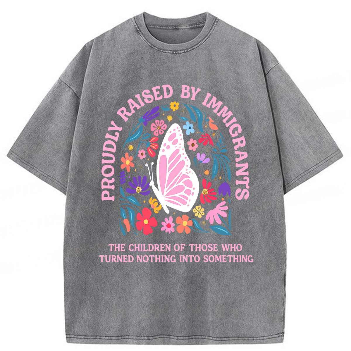 Tokyoviva Proudly Raised By Immigrants Washed T-shirt