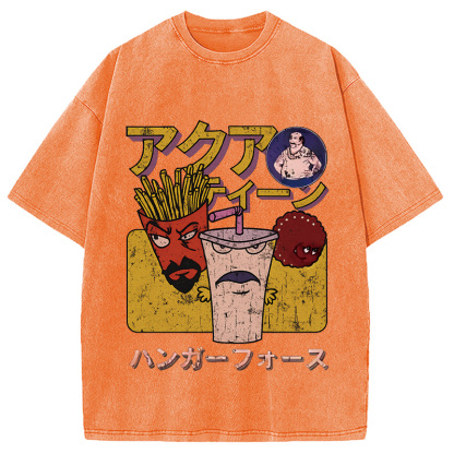 Aqua Teen Hunger Force Japanese Retro Washed T-Shirt
