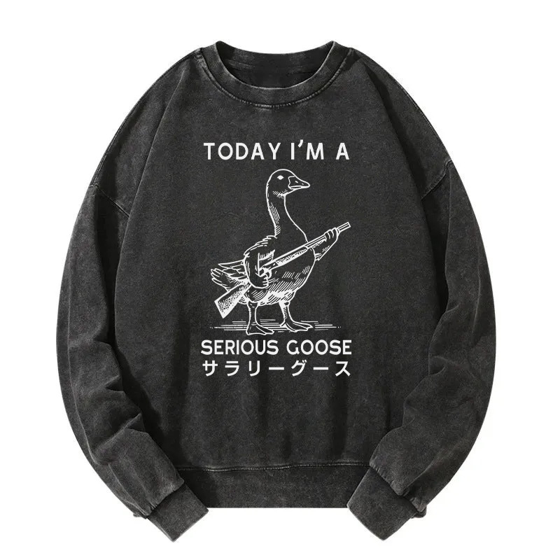 Serious Stupid Goose Washed Sweatshirt