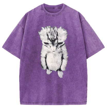 Tokyoviva Sad Crying Cat Meme Washed T-shirt