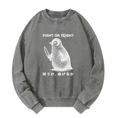 Funny Fight Or Flight Washed Sweatshirt