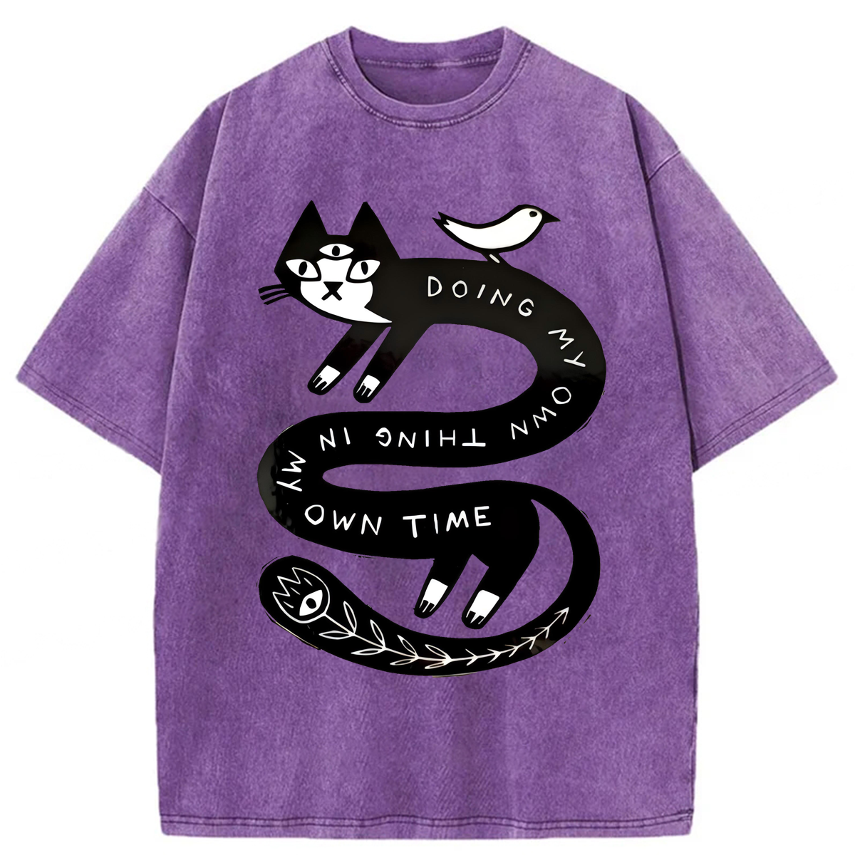 Tokyoviva Doing My Own Thing Weird Cat Washed T-shirt