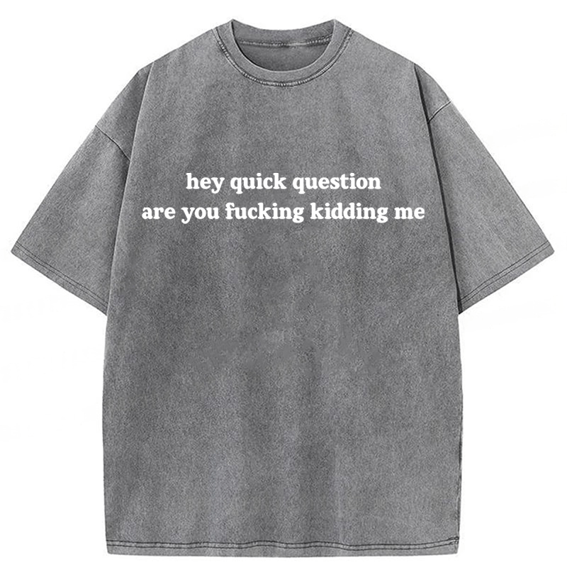 Tokyoviva Hey Quick Question Are You Fucking Kidding Me Washed T-shirt