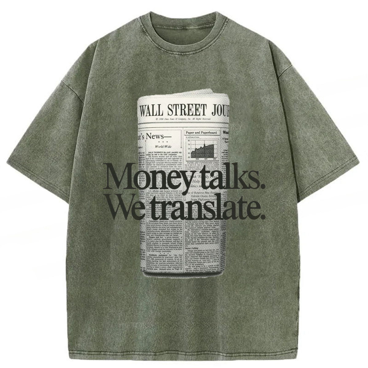 Tokyoviva Money Talks We Translate Washed T-shirt