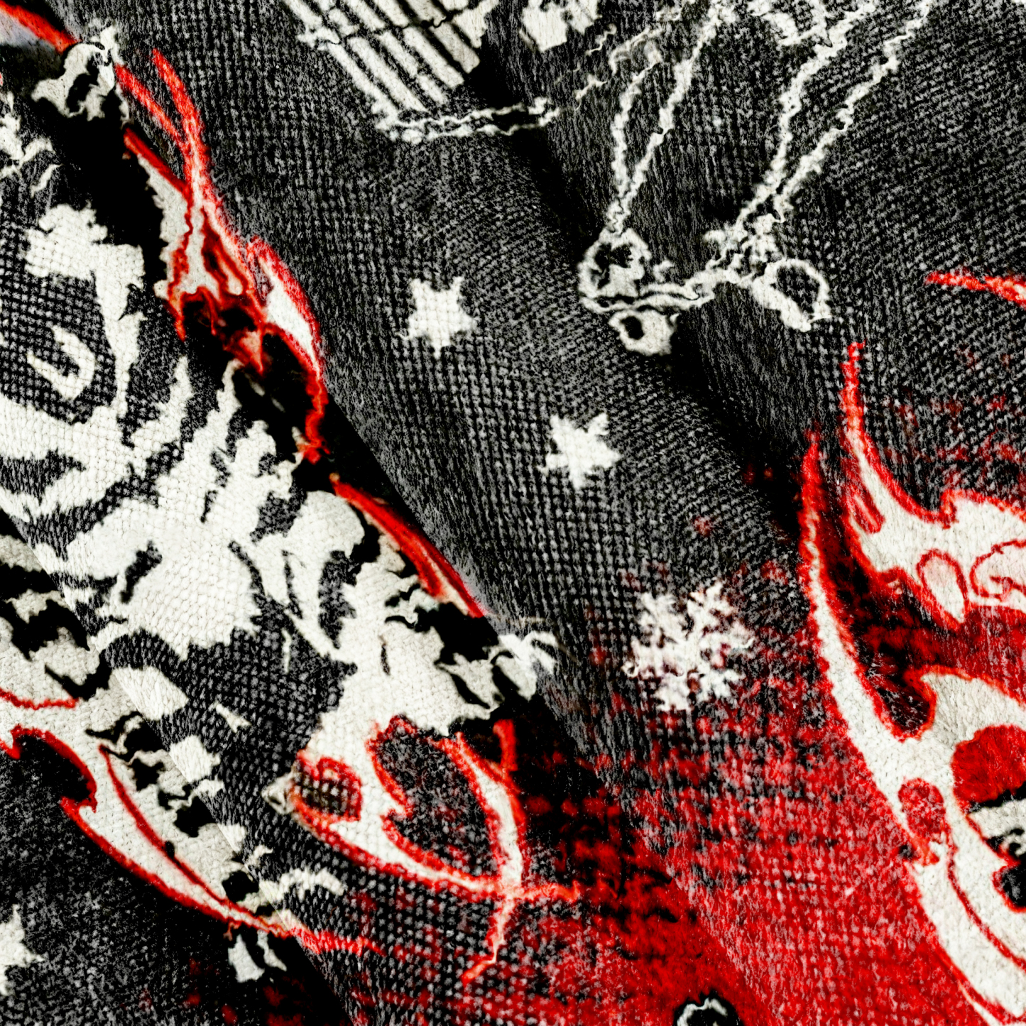 Funny Punk Kittens With Flame Designs And Shopping Cart Motif Ugly Sweatshirt