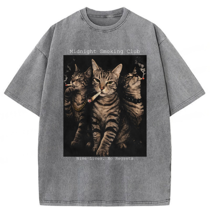 Tokyoviva Vintage Smoking Cats Washed T-shirt