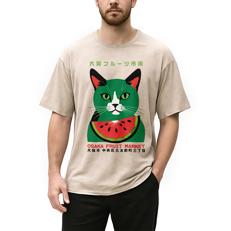 Osaka Fruit Market Washed T-Shirt
