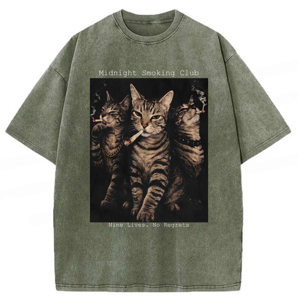 Tokyoviva Vintage Smoking Cats Washed T-shirt