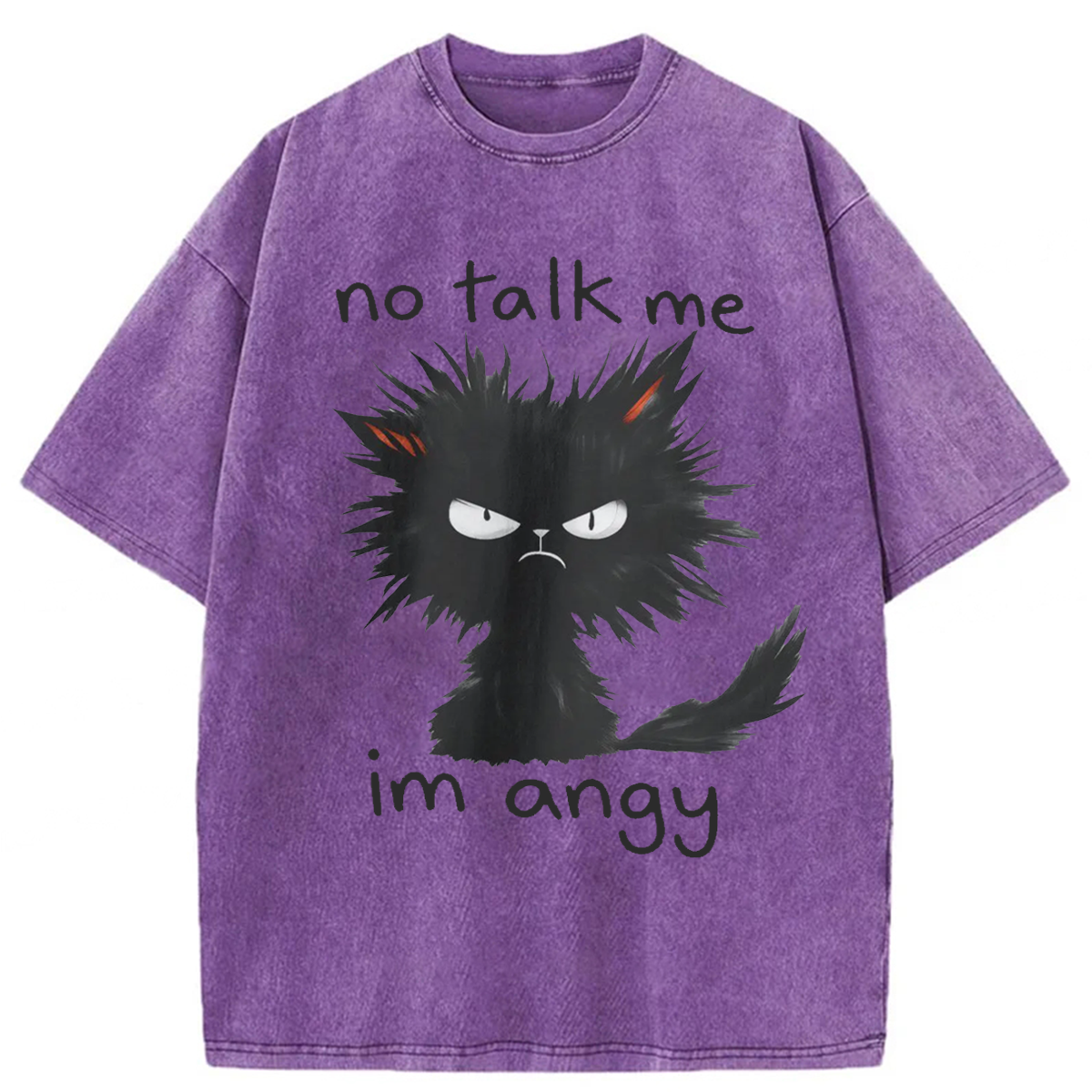 Tokyoviva No Talk Me Im Angy Cat Washed T-shirt