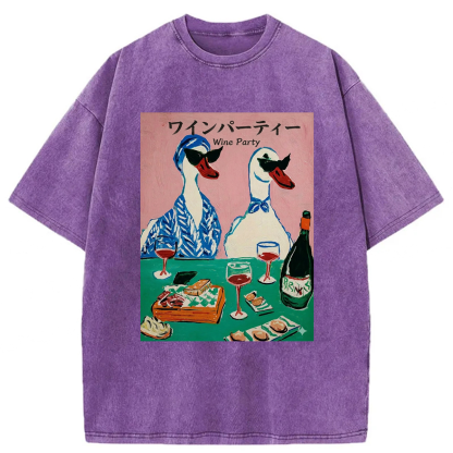 Tokyoviva Duck Wine Party Washed T-shirt