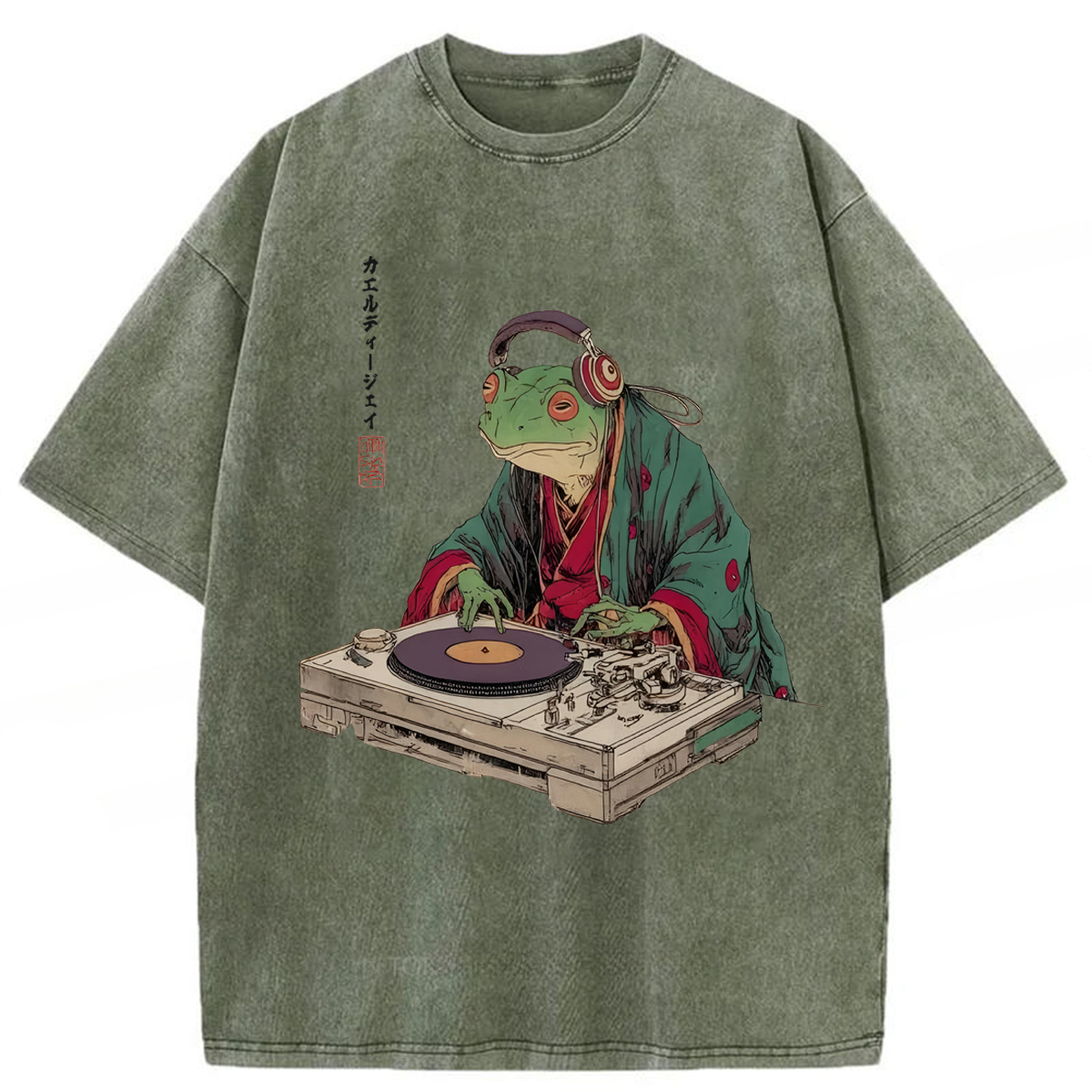 Tokyoviva Electronic Music DJ Frog Washed T-shirt