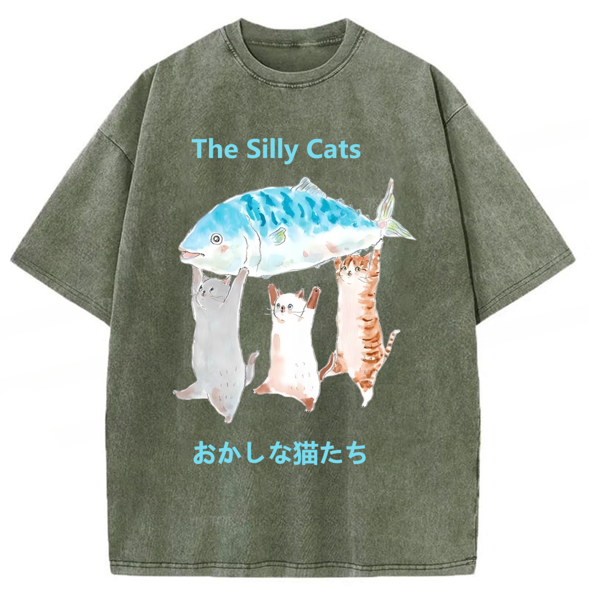 Tokyoviva The Silly Cats Washed T-shirt