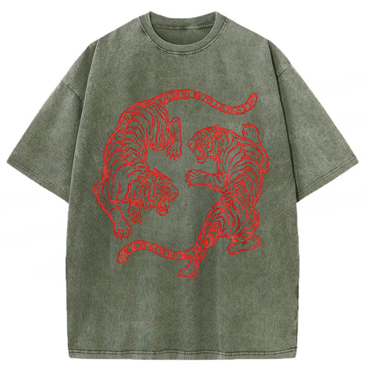 Tokyoviva Japanese Fighting Tigers Washed T-shirt