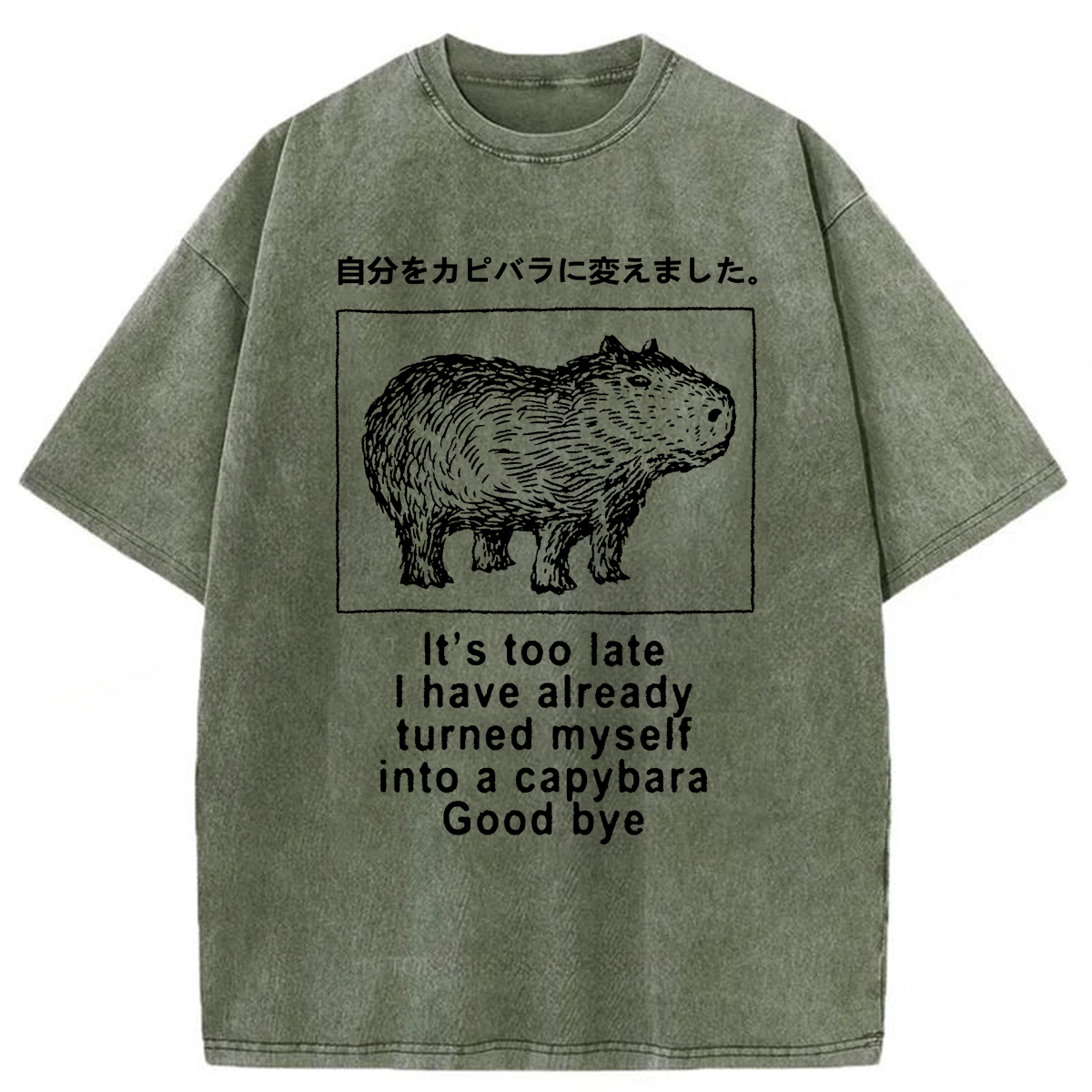 Tokyoviva Turned Myself Into A Capybara Washed T-shirt