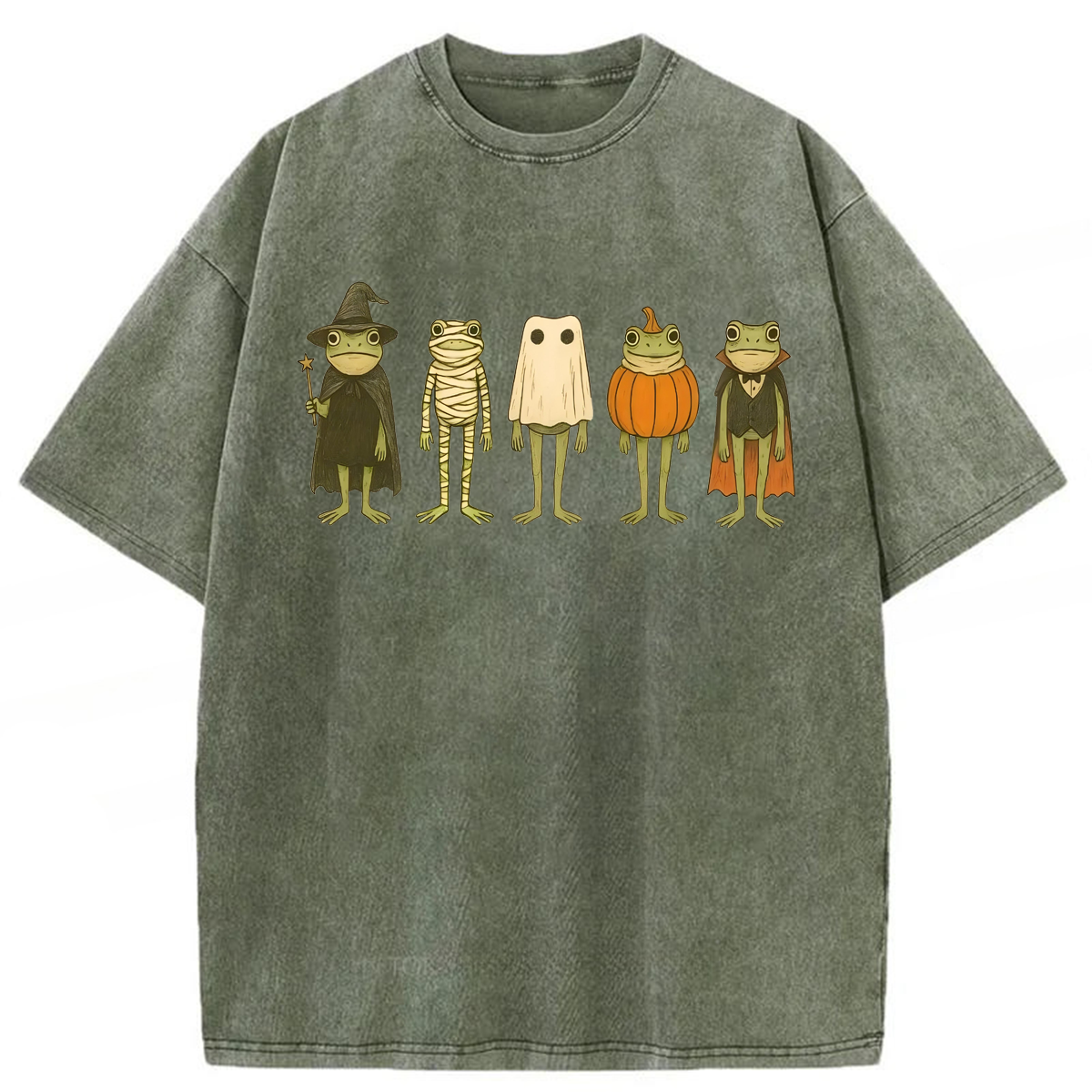 Tokyoviva Spooky Frogs Halloween Costume Washed T-shirt