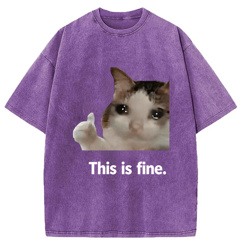 Tokyoviva Cat Meme Funny Washed T-shirt