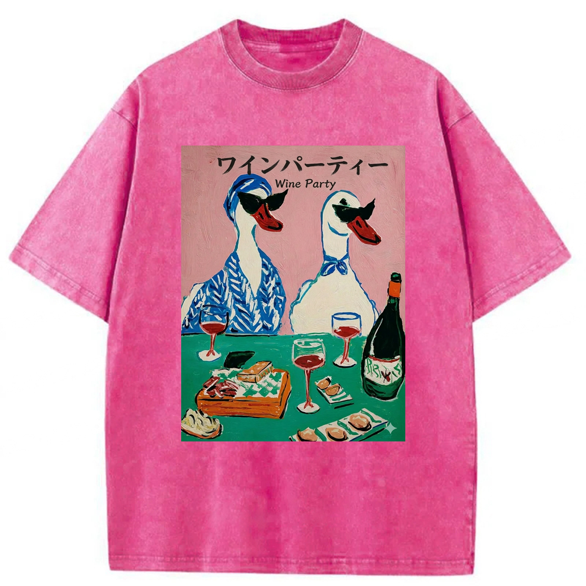 Tokyoviva Duck Wine Party Washed T-shirt
