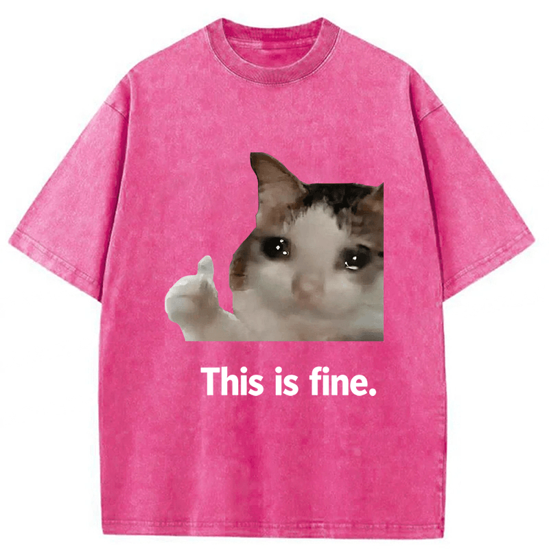 Tokyoviva Cat Meme Funny Washed T-shirt