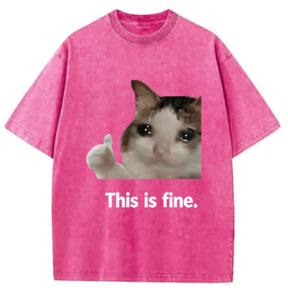 Tokyoviva Cat Meme Funny Washed T-shirt