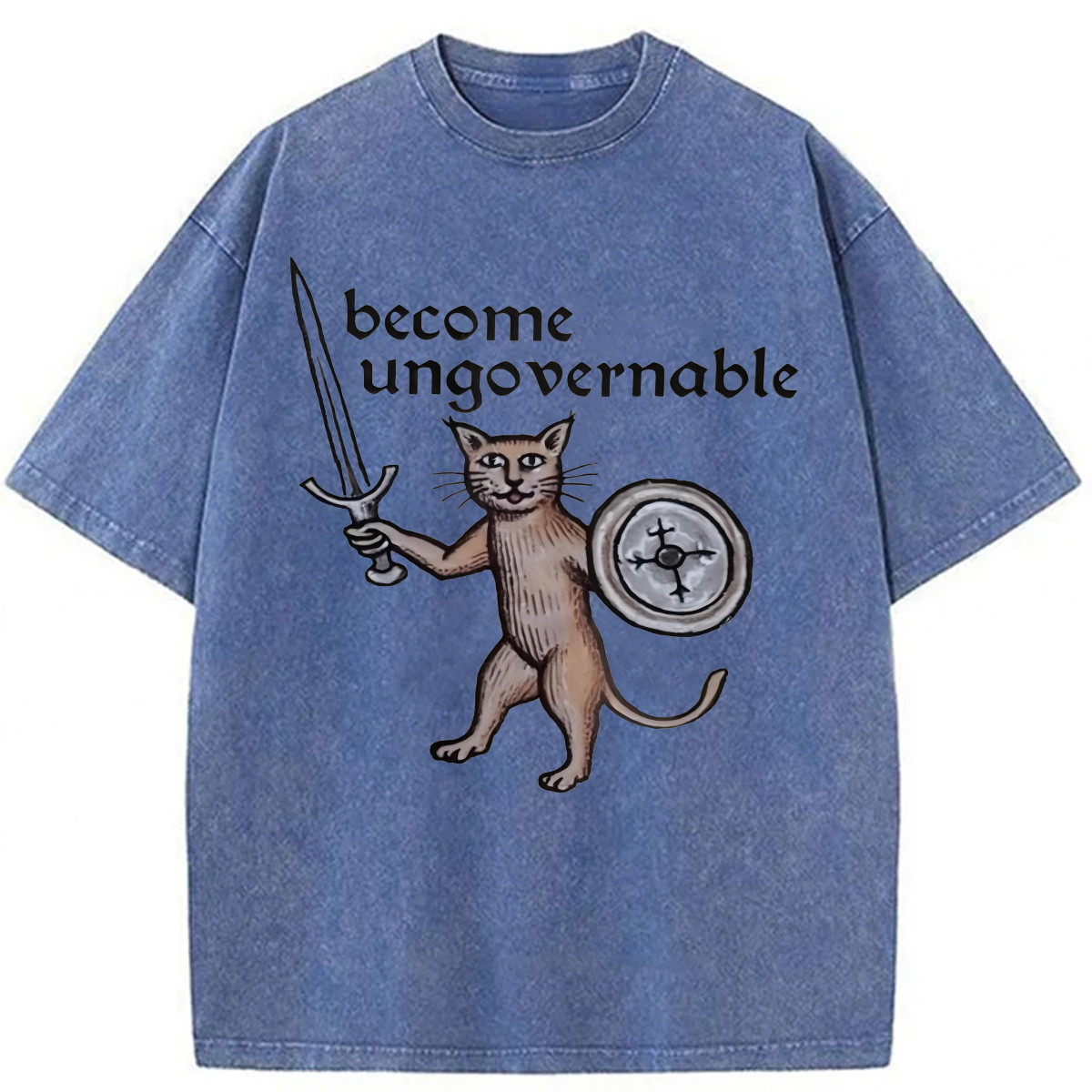 Tokyoviva Become Ungovernable Cat Washed T-shirt
