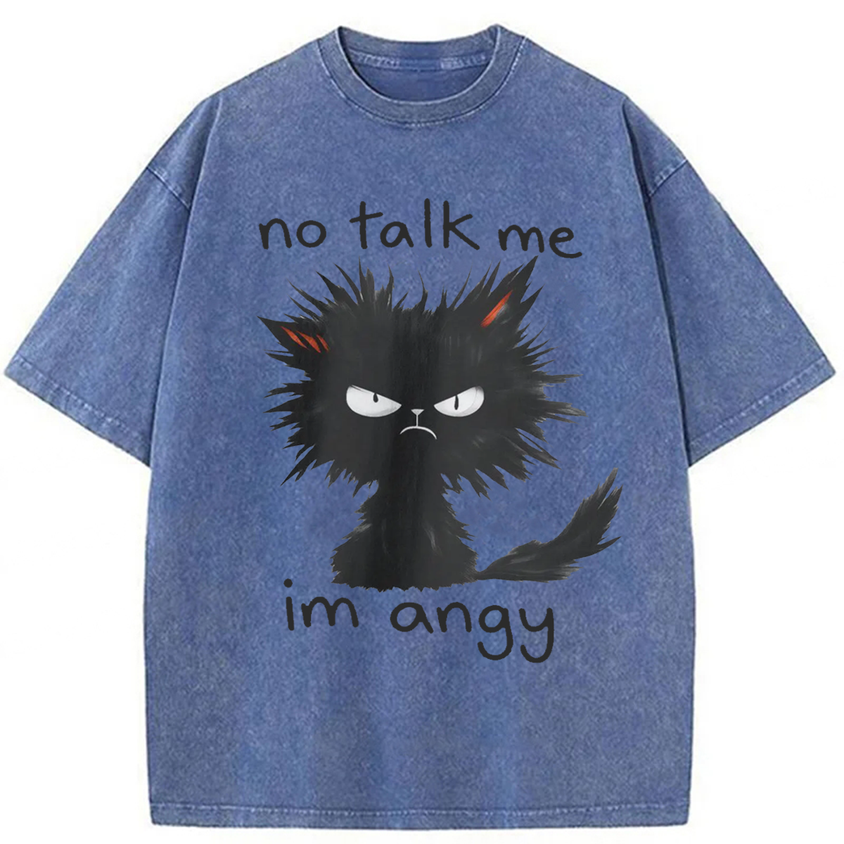 Tokyoviva No Talk Me Im Angy Cat Washed T-shirt