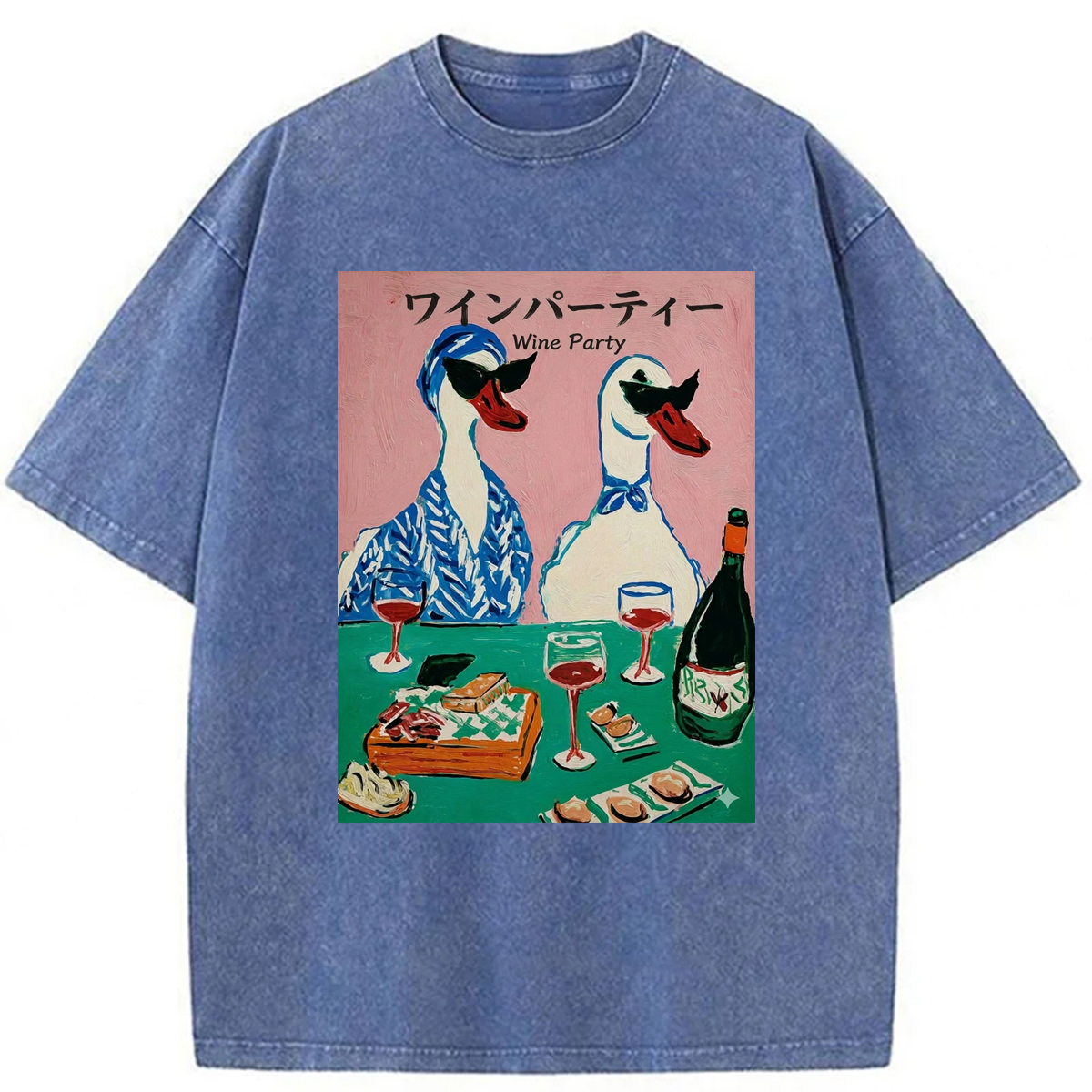 Tokyoviva Duck Wine Party Washed T-shirt