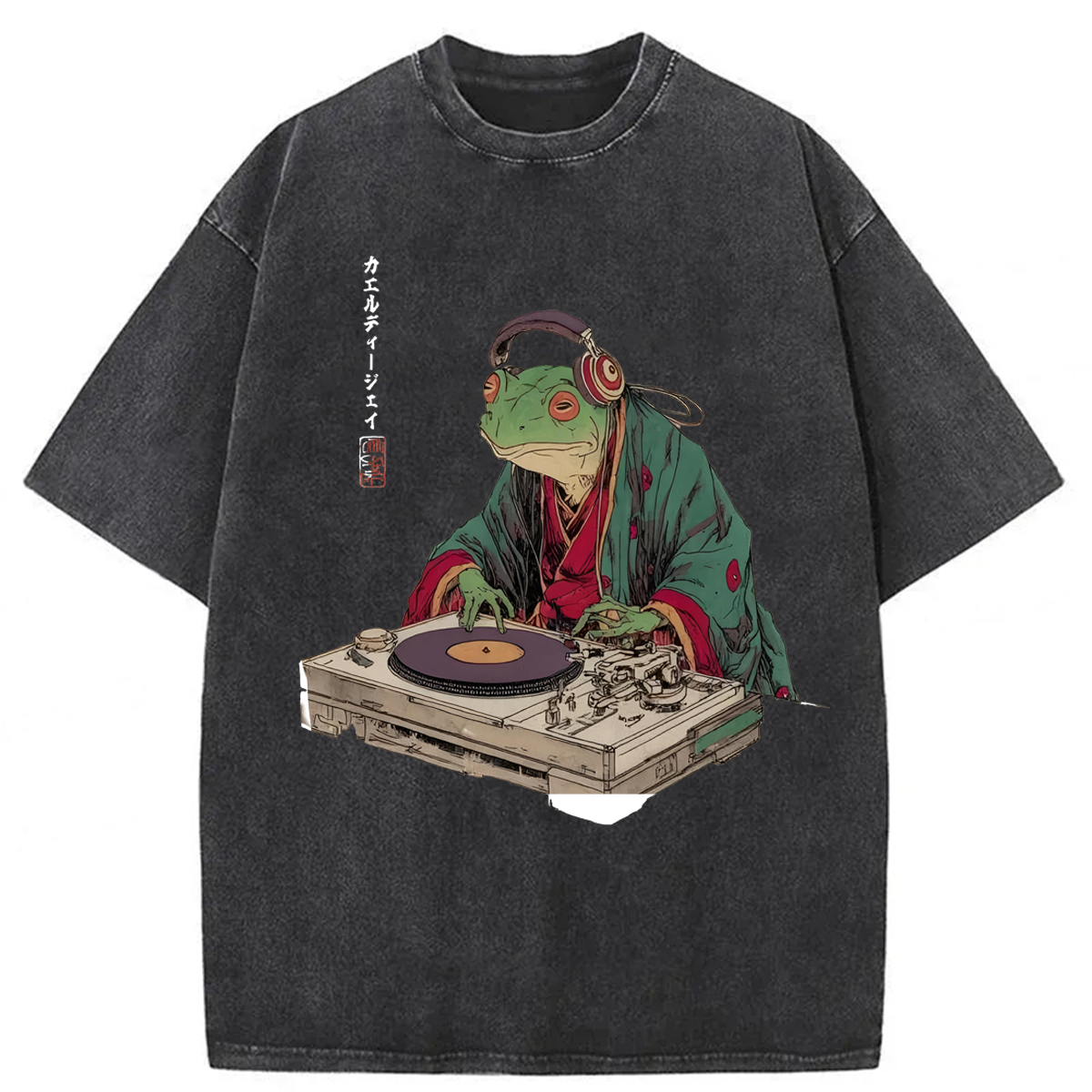 Tokyoviva Electronic Music DJ Frog Washed T-shirt