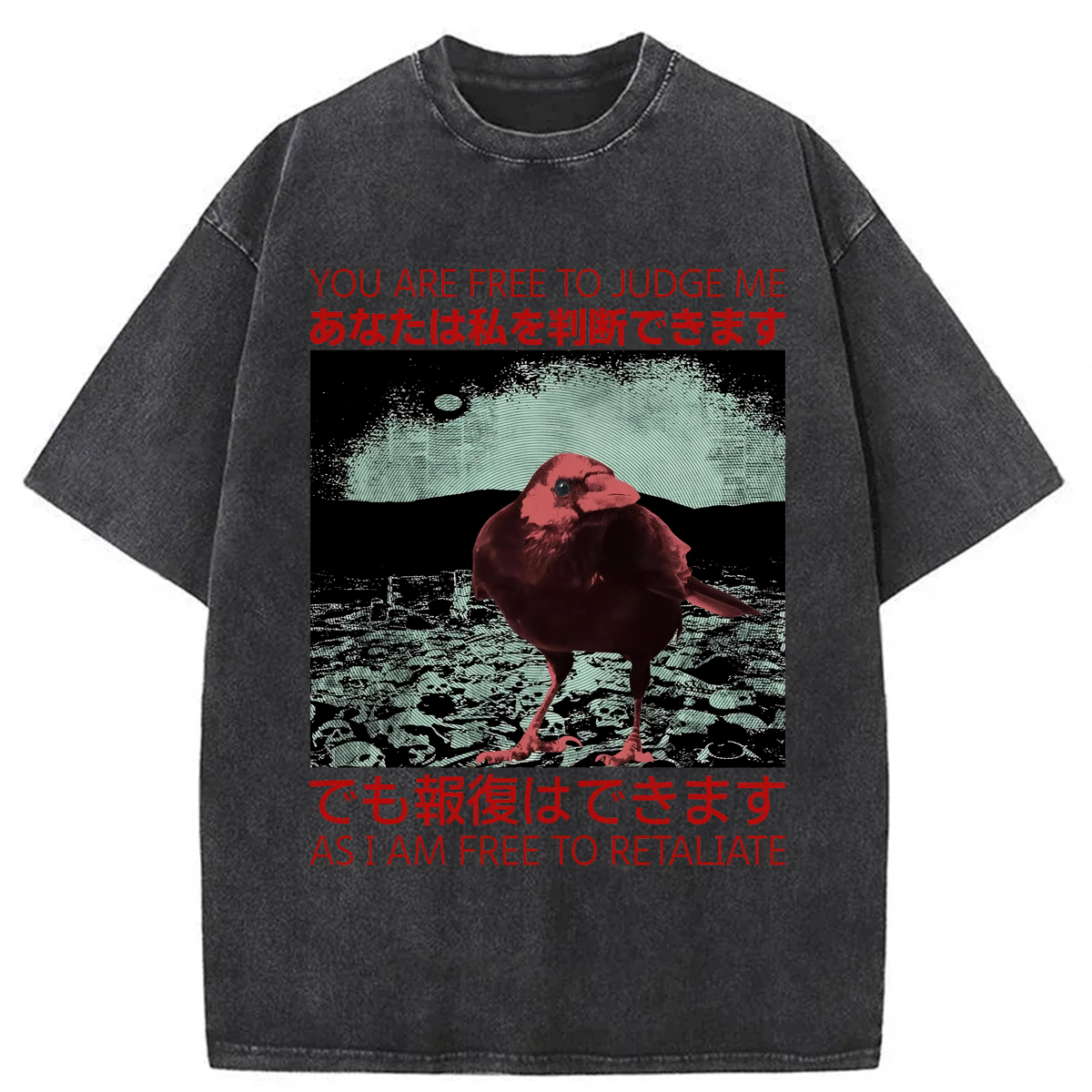 Tokyoviva Japanese Crow Washed T-shirt
