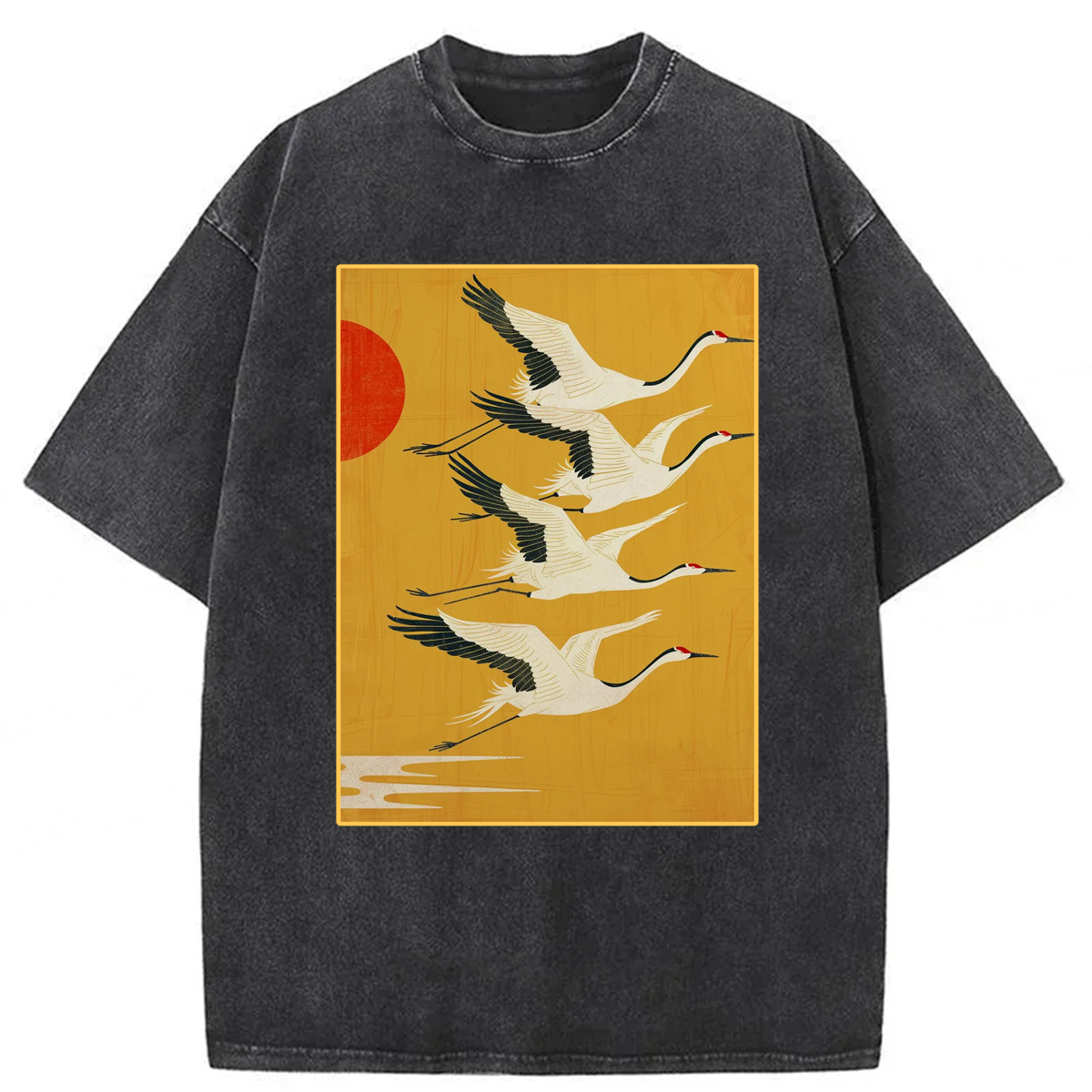 Tokyoviva Japanese Crane Washed T-shirt