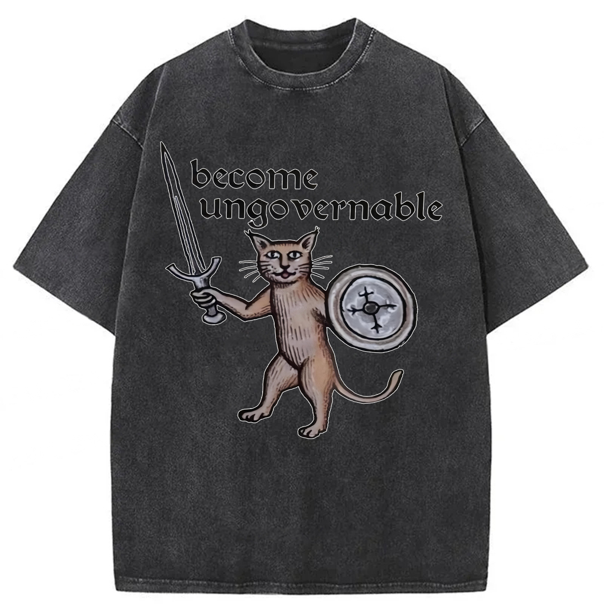 Tokyoviva Become Ungovernable Cat Washed T-shirt