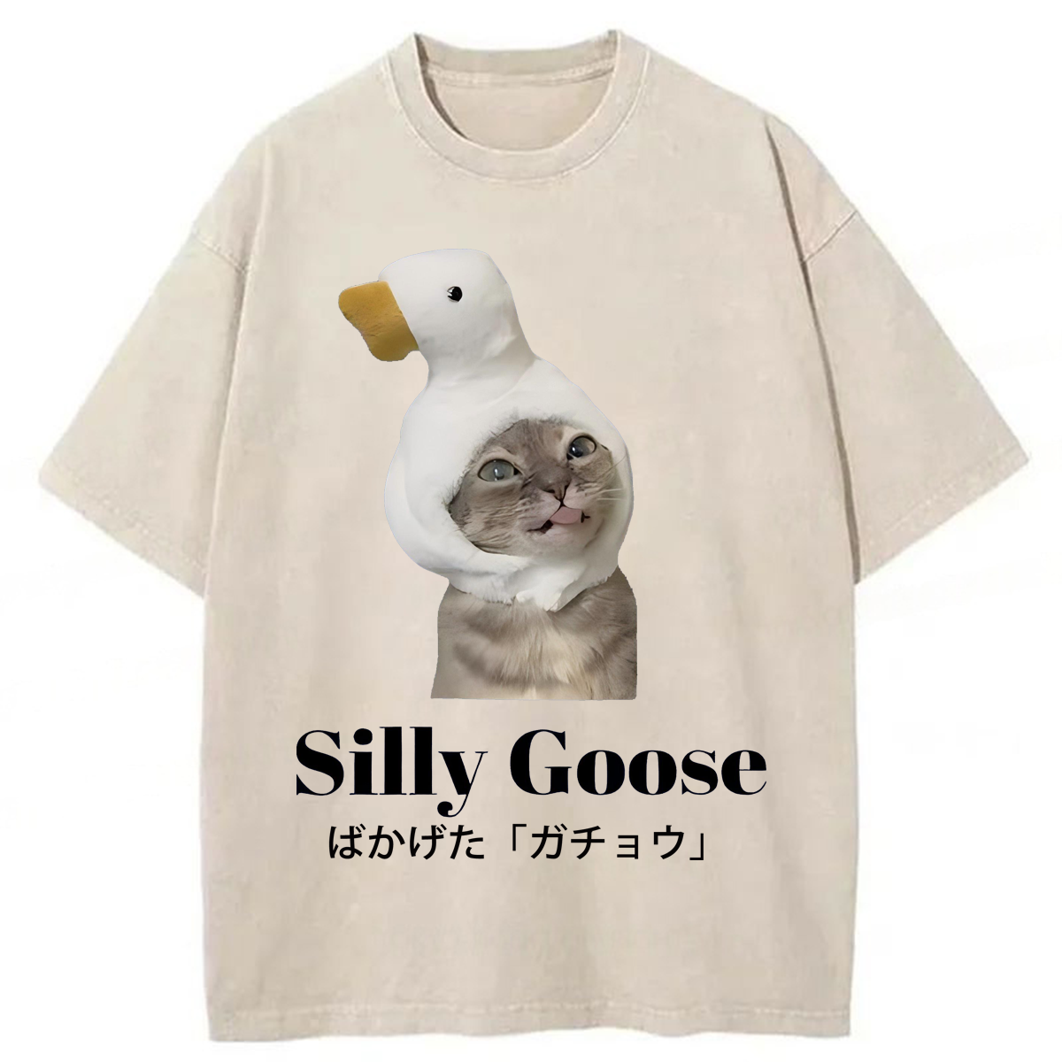 Tokyoviva Goose Cat Washed T-shirt