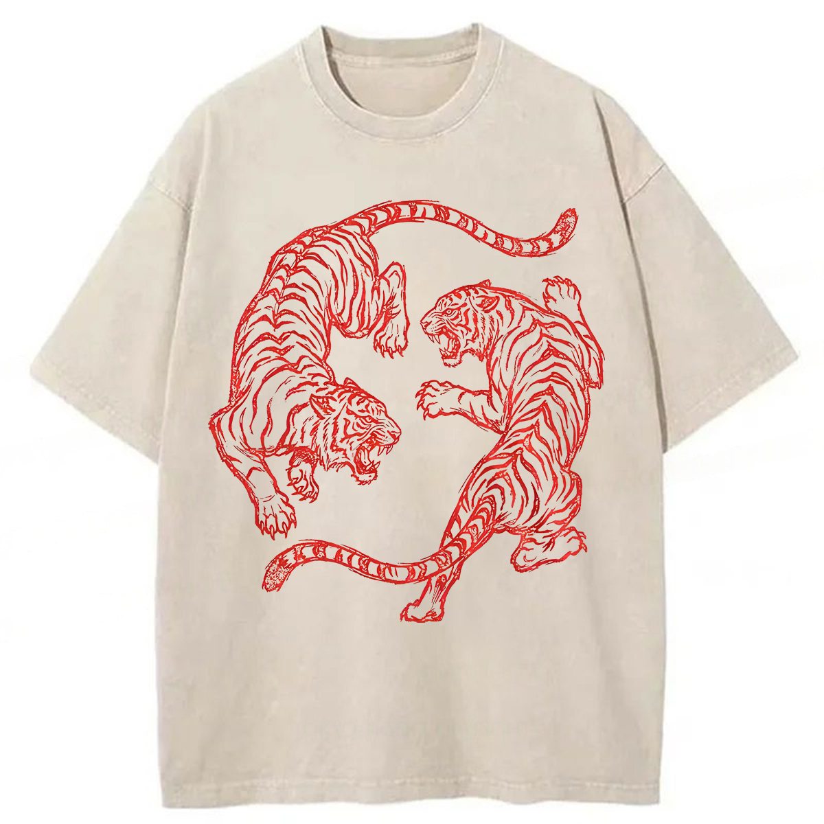 Tokyoviva Japanese Fighting Tigers Washed T-shirt