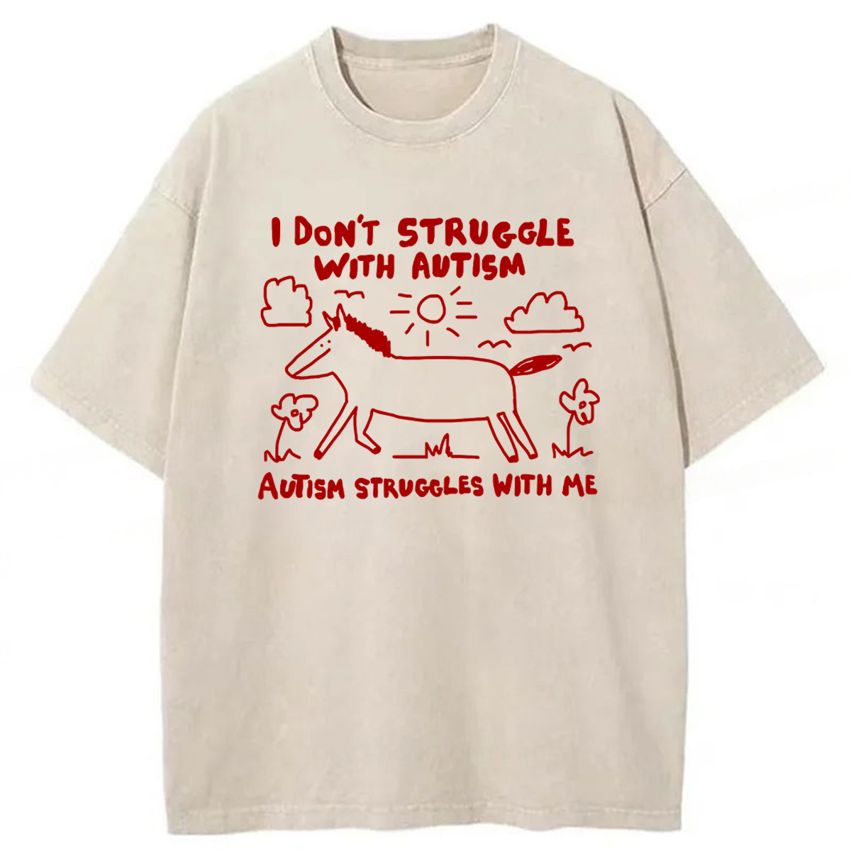 Tokyoviva I Don't Struggle With Autism Washed T-shirt