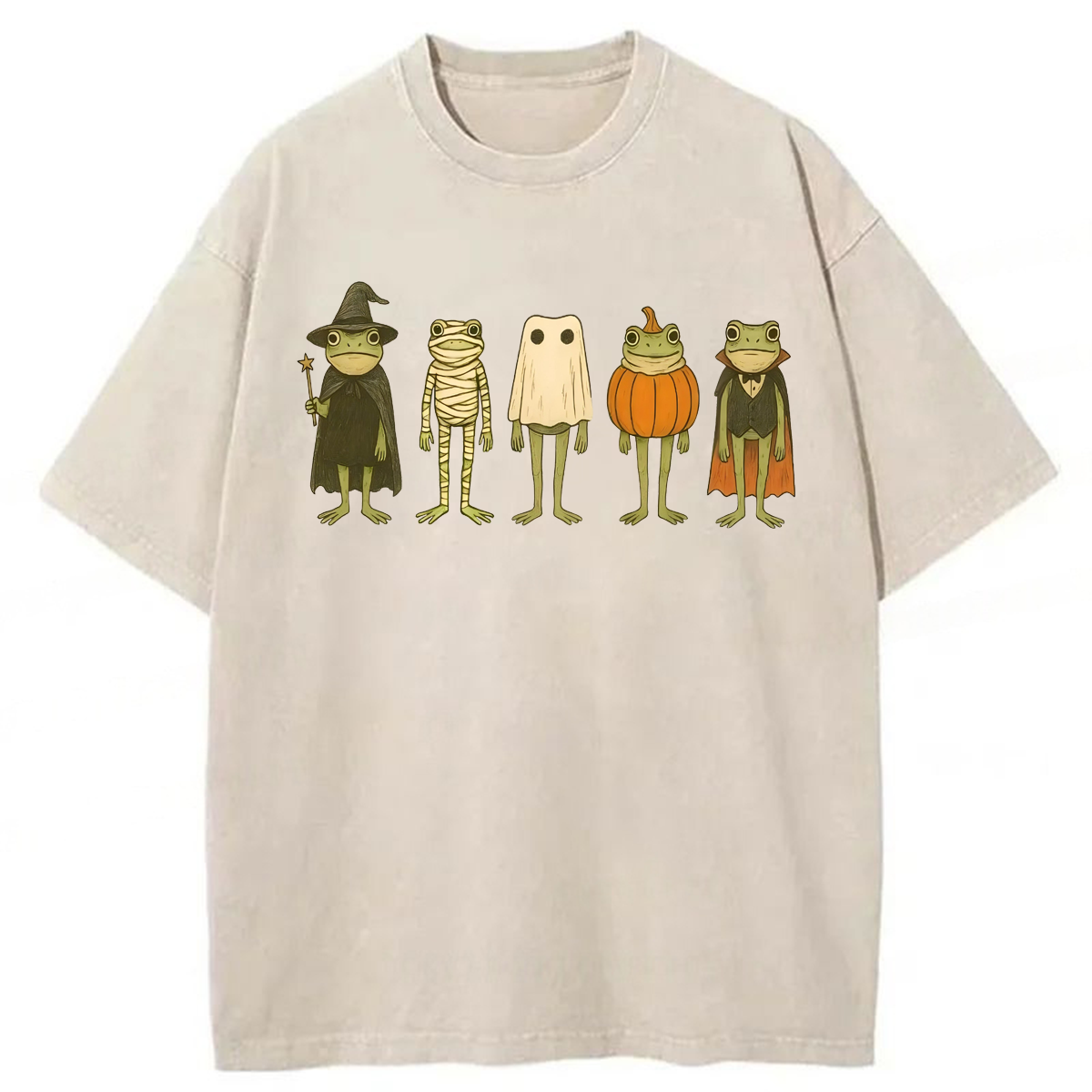 Tokyoviva Spooky Frogs Halloween Costume Washed T-shirt