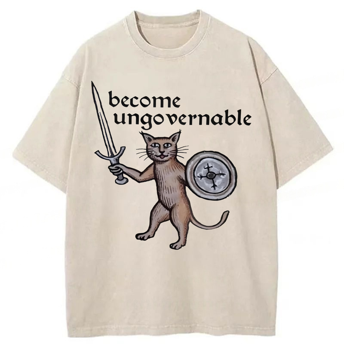 Tokyoviva Become Ungovernable Cat Washed T-shirt