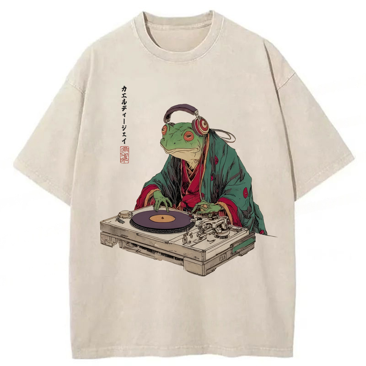 Tokyoviva Electronic Music DJ Frog Washed T-shirt