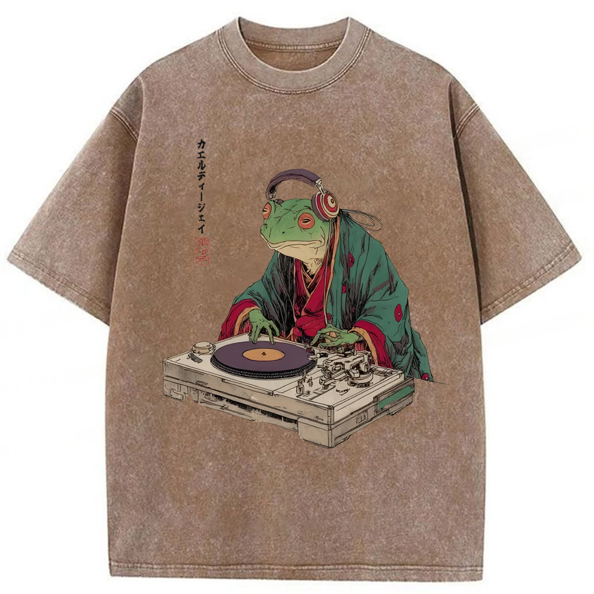 Tokyoviva Electronic Music DJ Frog Washed T-shirt