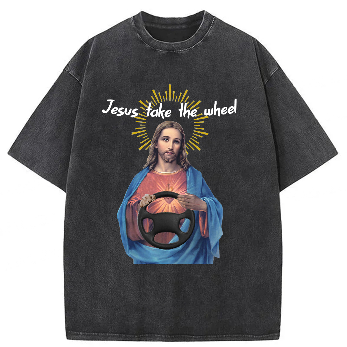 Tokyoviva Jesus Take The Wheel Washed T-shirt
