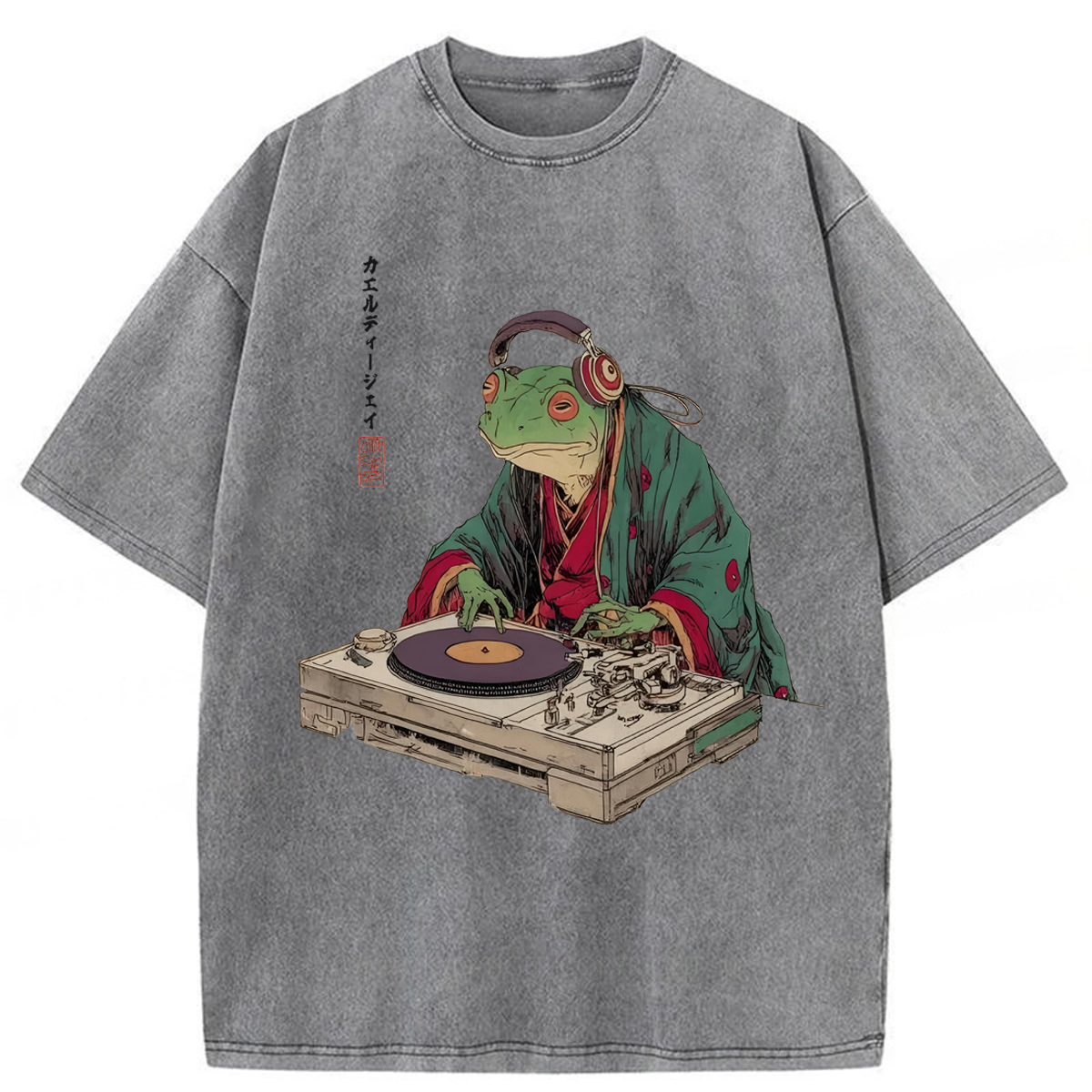Tokyoviva Electronic Music DJ Frog Washed T-shirt