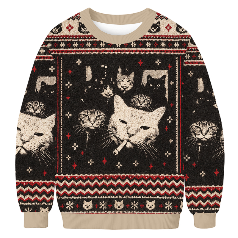Baddiecat Funny Gangster Cat Ugly Sweatshirt