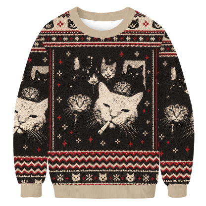 Baddiecat Funny Gangster Cat Ugly Sweatshirt